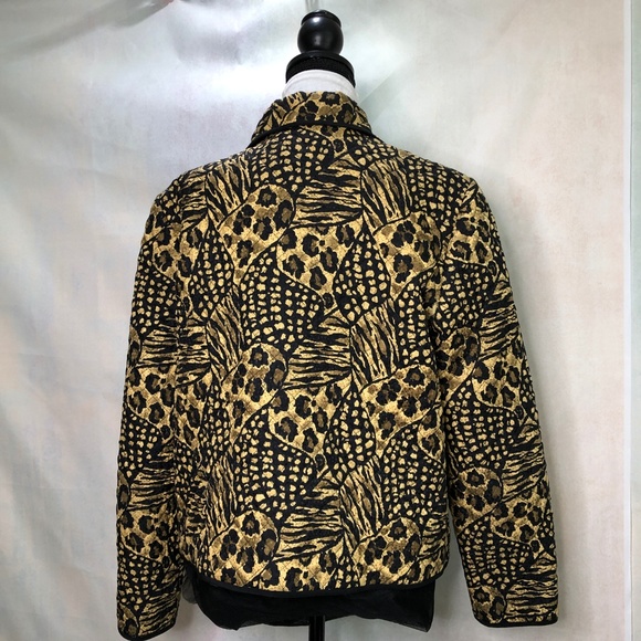 Maggy L 100% silk animal print zipper jacket - Picture 2 of 7